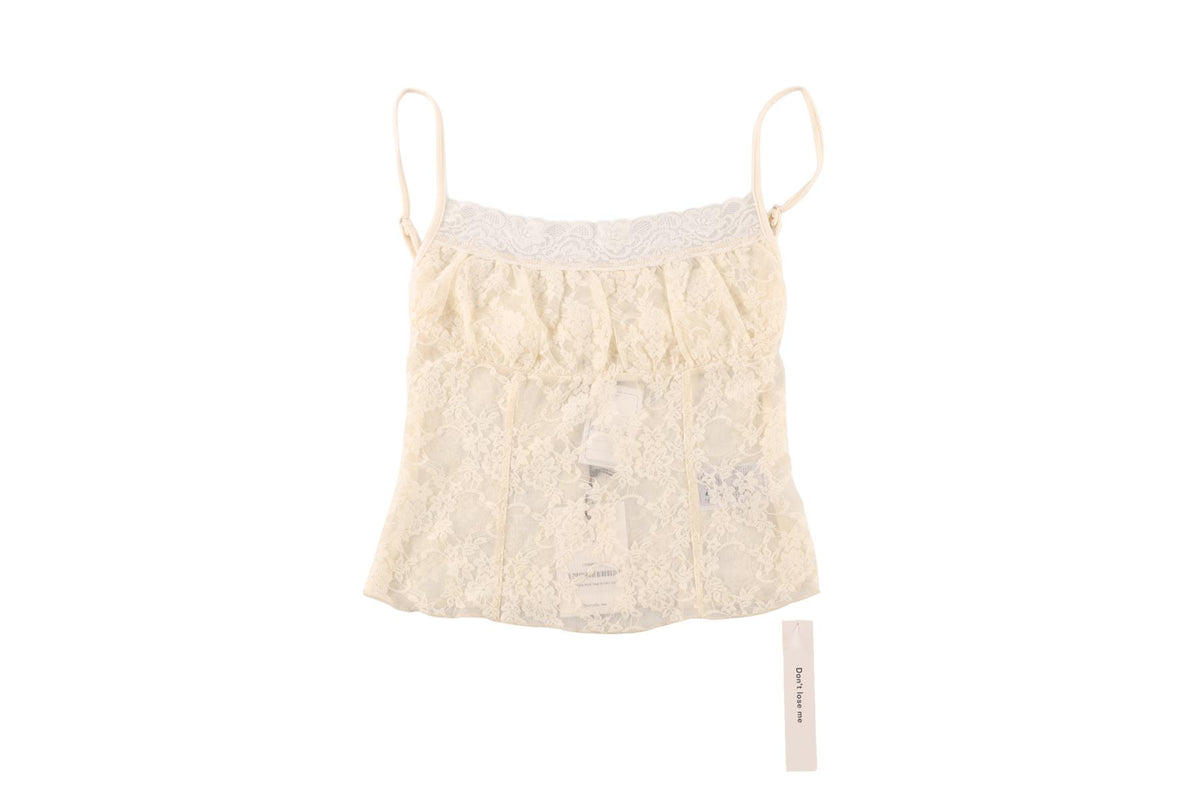 REFORMATION IVORY LACE TOP SMALL