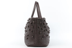 BOTTEGA VENETA BROWN CABAT MEDIUM INTRECCIATO LEATHER TOTE BAG
