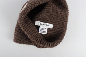 SPORTY & RICH BROWN WOOL BEANIE
