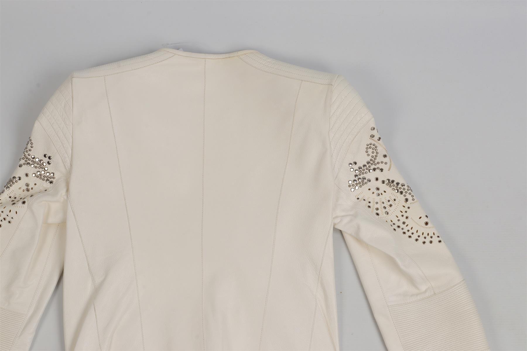 ROBERTO CAVALLI WHITE LEATHER JACKET IT 38 UK 6