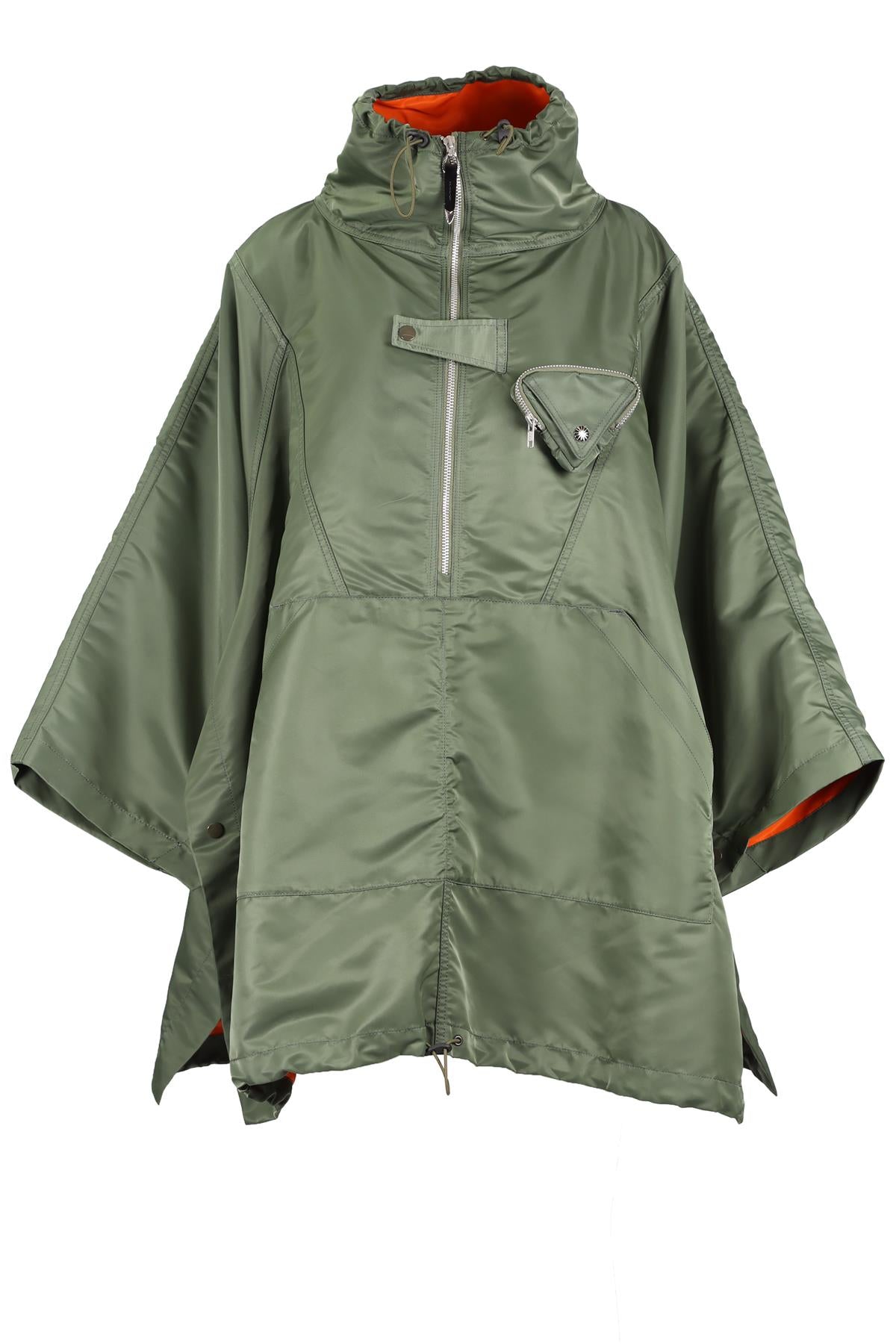 TOGA PULLA GREEN NYLON PONCHO FR 36 UK 8