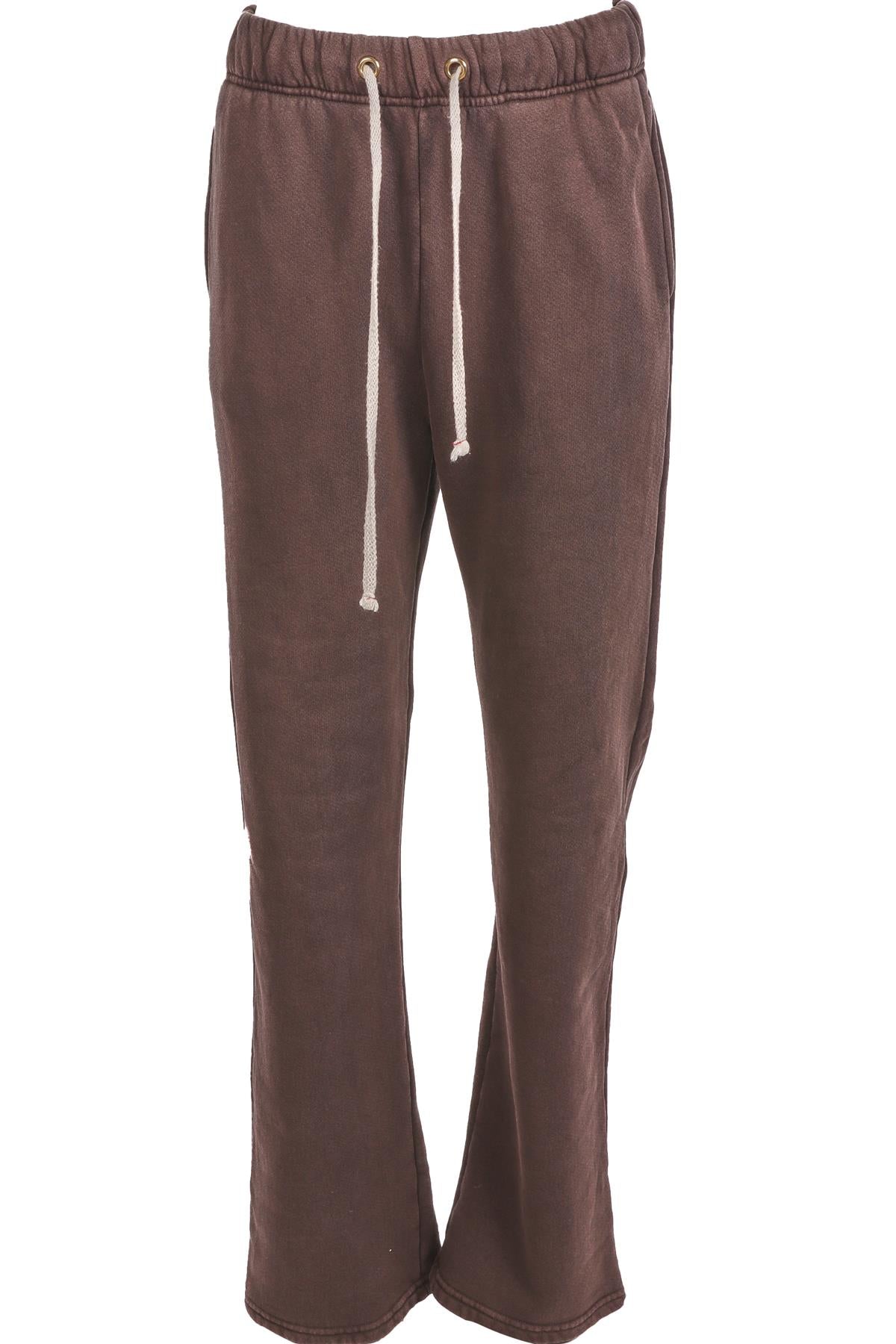 LES TIEN BROWN COTTON TRACK PANTS MEDIUM