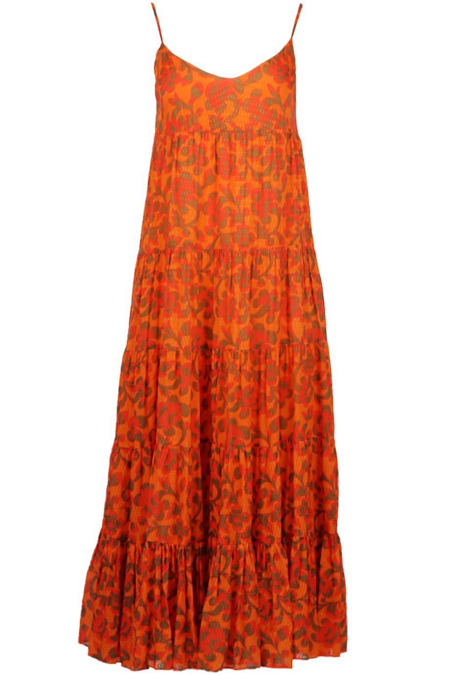RHODE PRINTED CHIFFON MAXI DRESS MEDIUM
