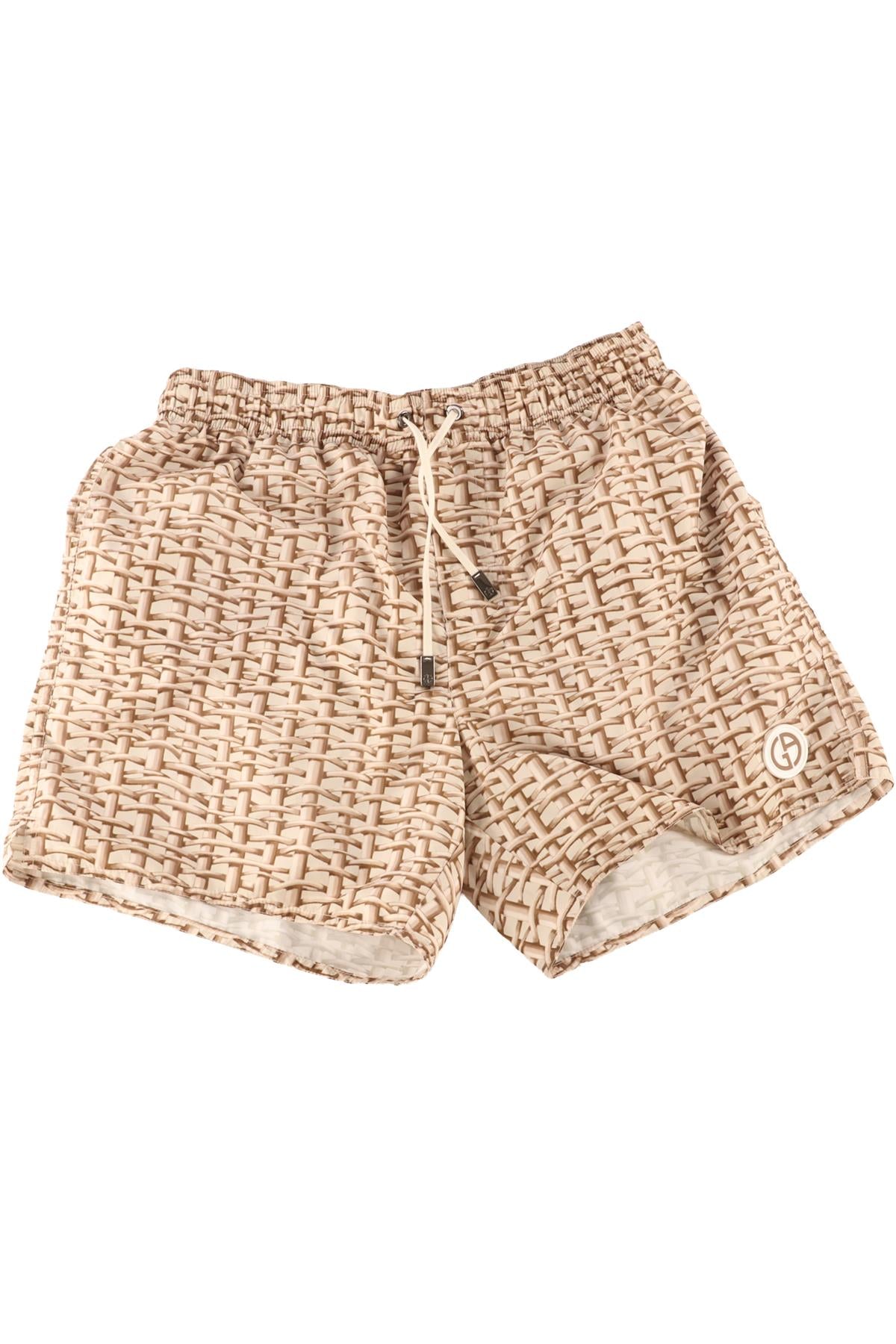 GIORGIO ARMANI BEIGE MEN'S SWIM SHORTS ONE SIZE