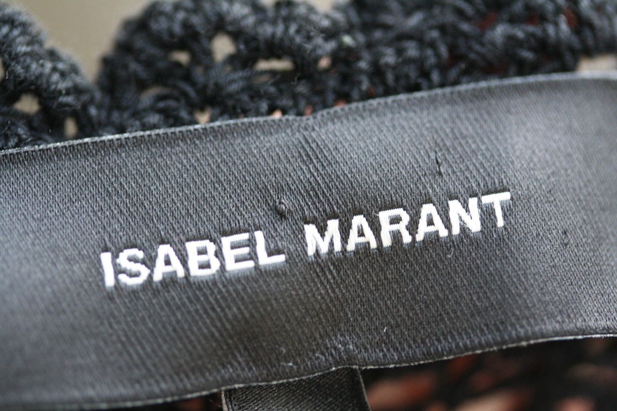 ISABEL MARANT BLACK VIENNA CROCHET TOP FR 40 UK 8/10