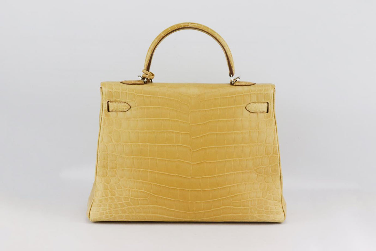 HERMÈS 2016 KELLY RETOURNE 35CM MATTE NILOTICUS CROCODILE LEATHER BAG