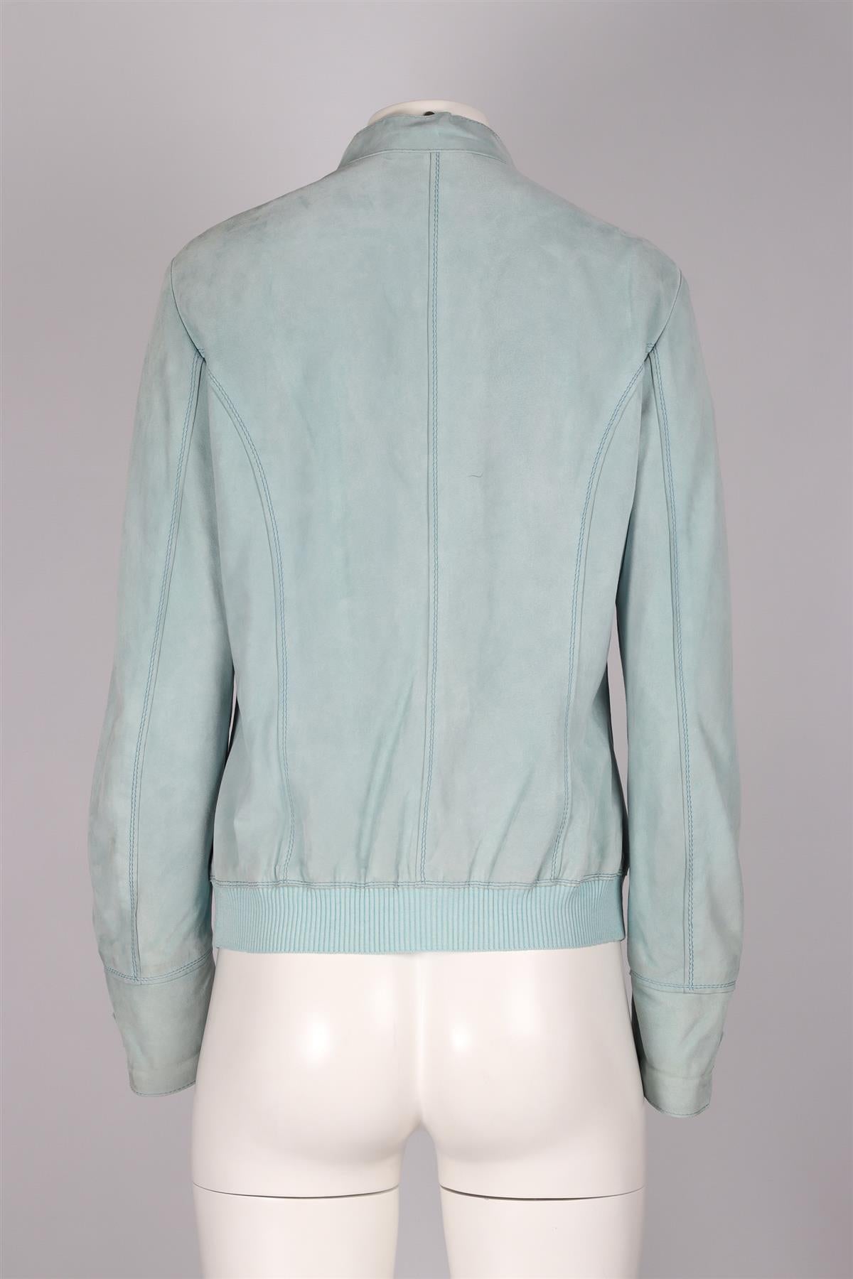 FRANK NAMANI BLUE SUEDE JACKET FR 46 UK 18