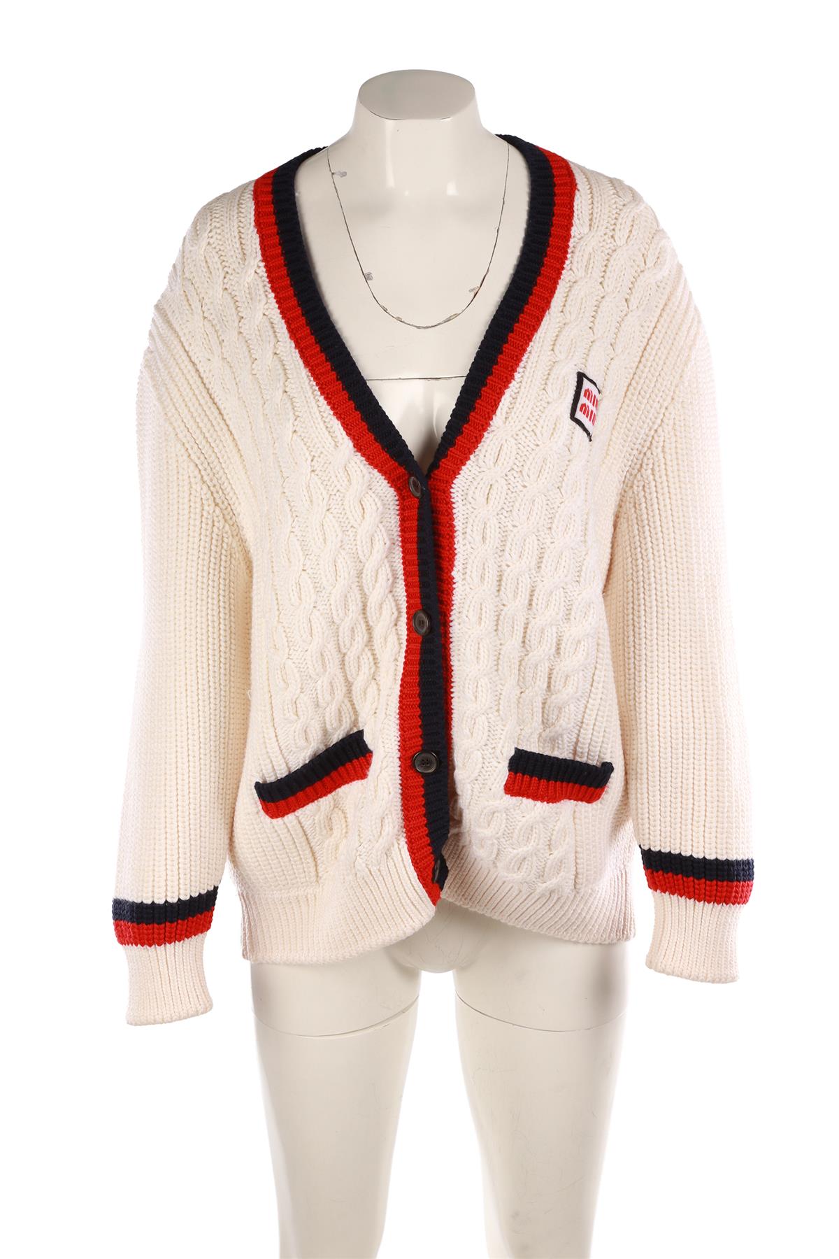 MIU MIU CREAM WOOL CARDIGAN IT 38 UK 6