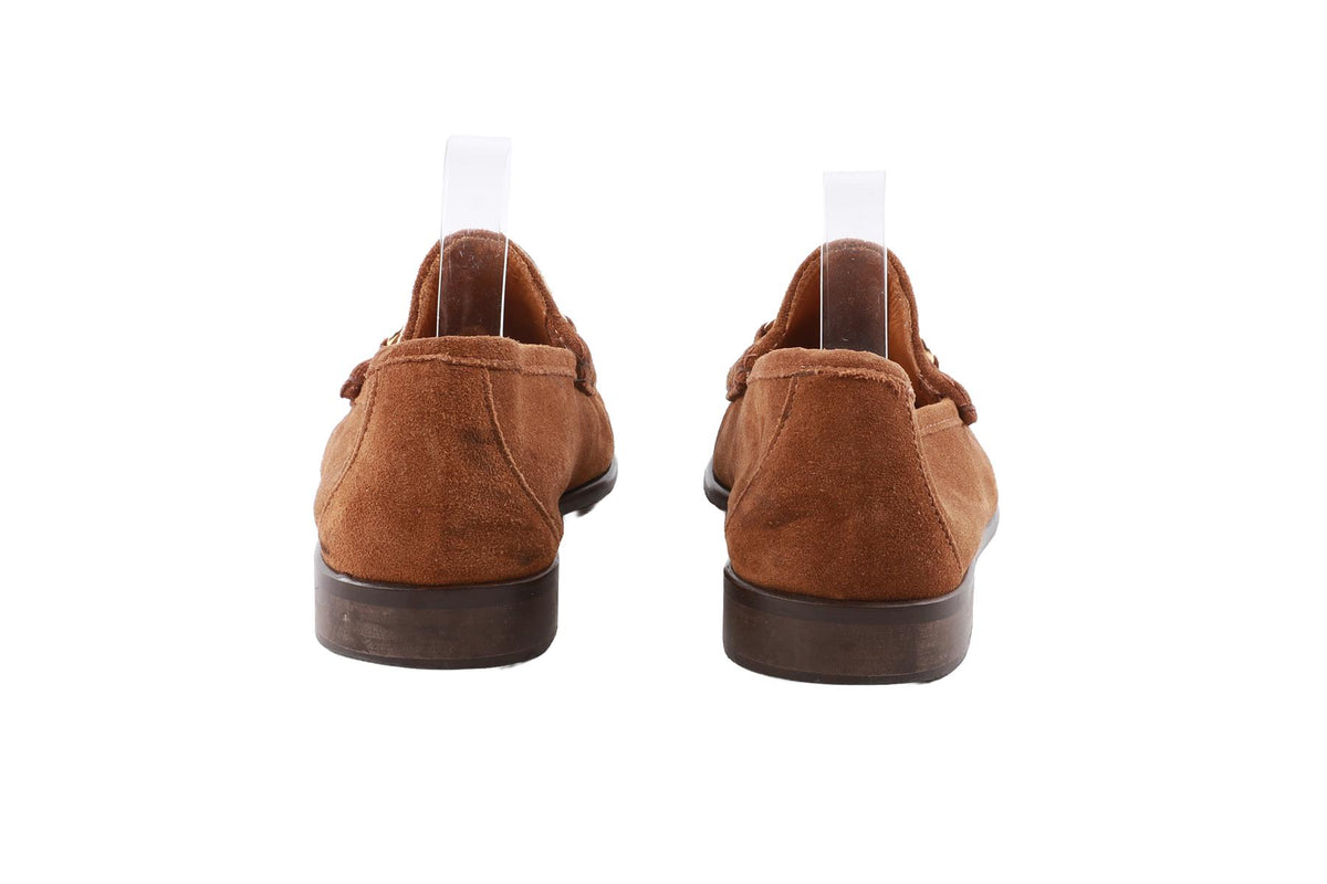HORATIO TAN MEN'S SUEDE LOAFERS EU 41 UK 7 US 8