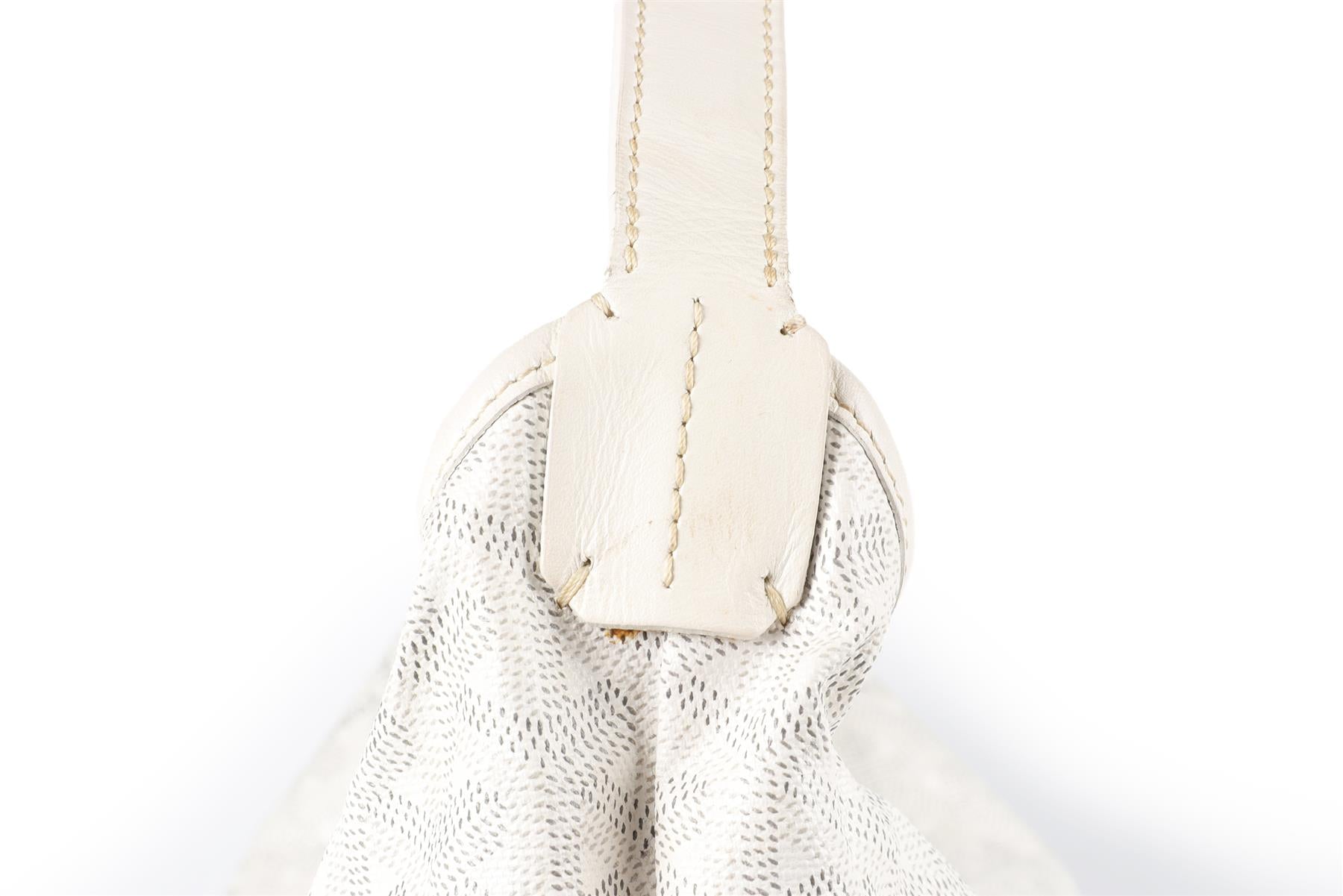 GOYARD WHITE BOHÈME HOBO COATED CANVAS SHOULDER BAG