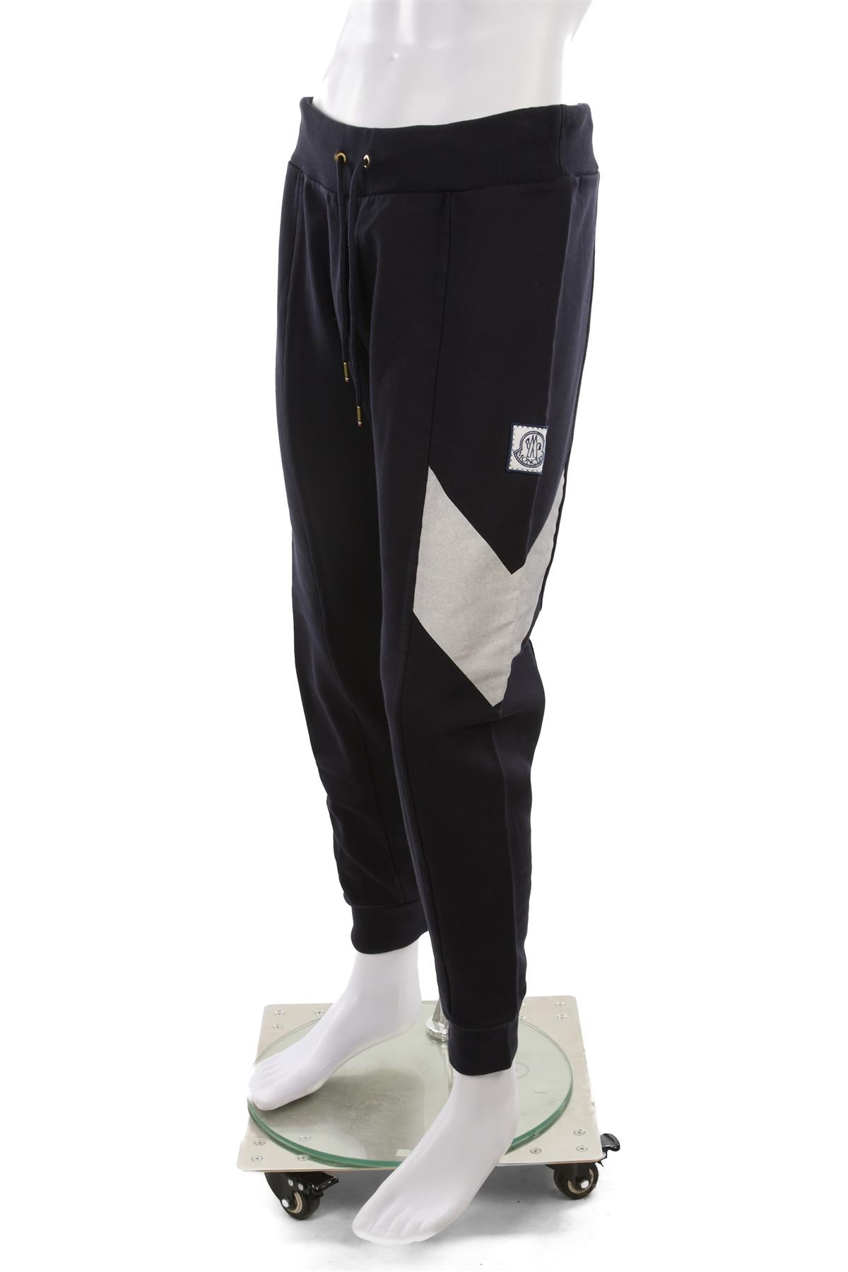 MONCLER GAMME BLEU NAVY MEN'S COTTON TRACK PANTS LARGE