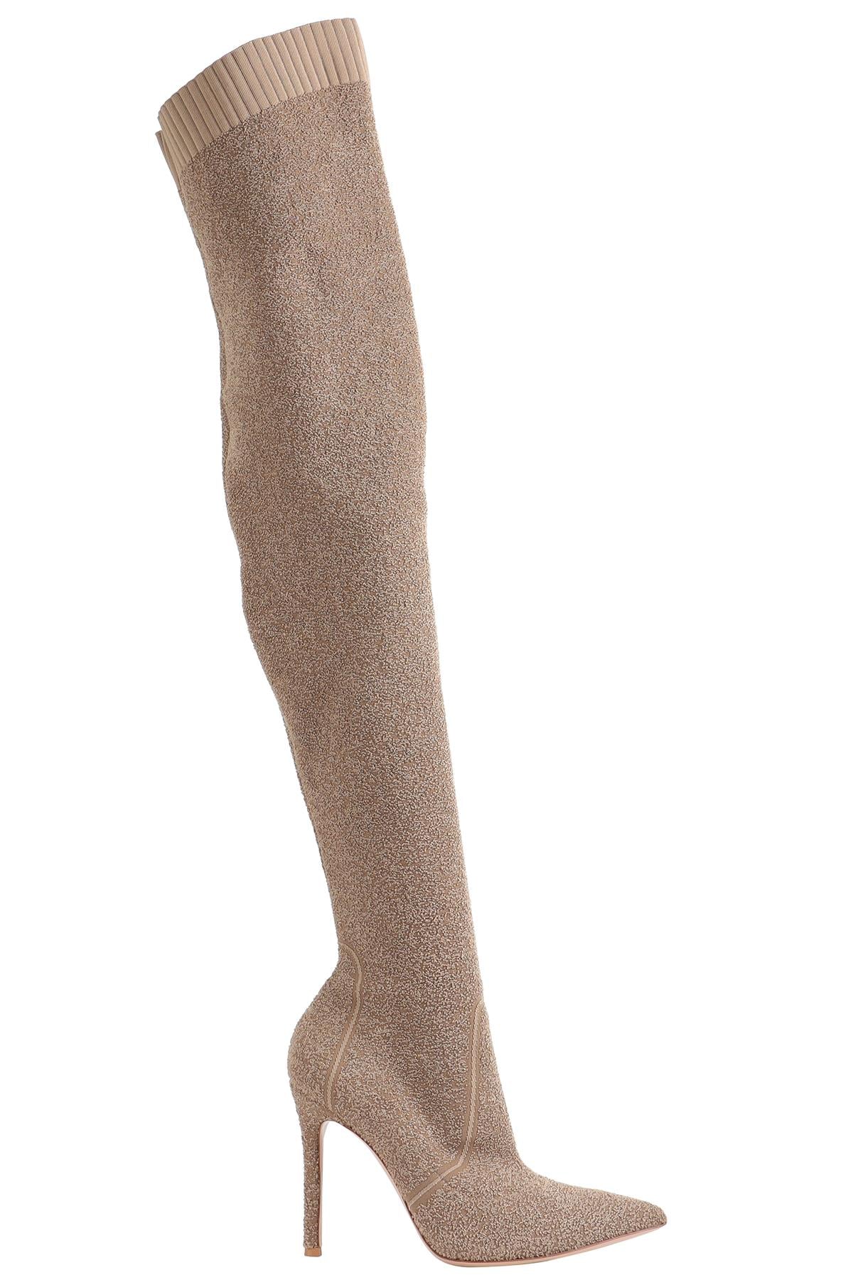 GIANVITO ROSSI BEIGE KNIT OVER THE KNEE BOOTS EU 39 UK 6 US 9