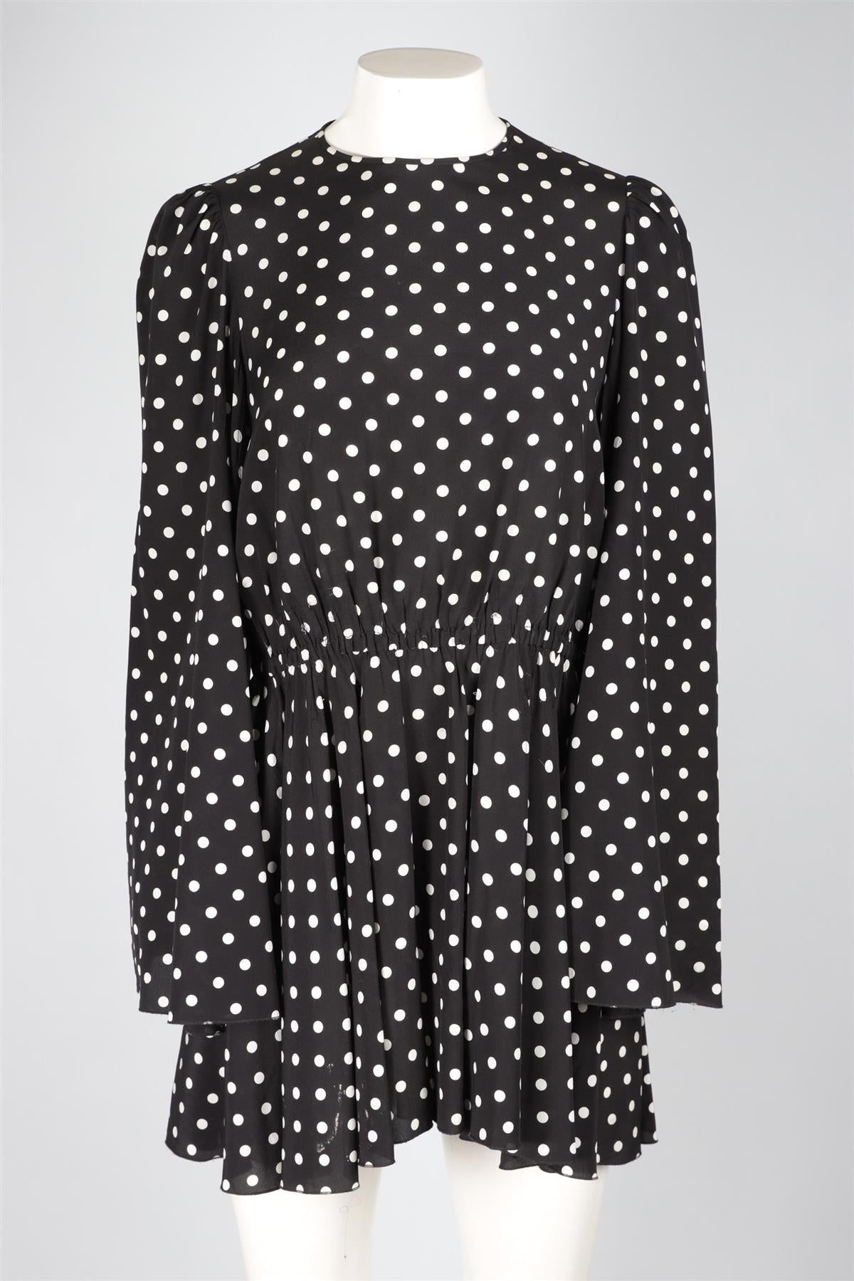 DOLCE & GABBANA BLACK SILK MINI DRESS IT 44 UK 12