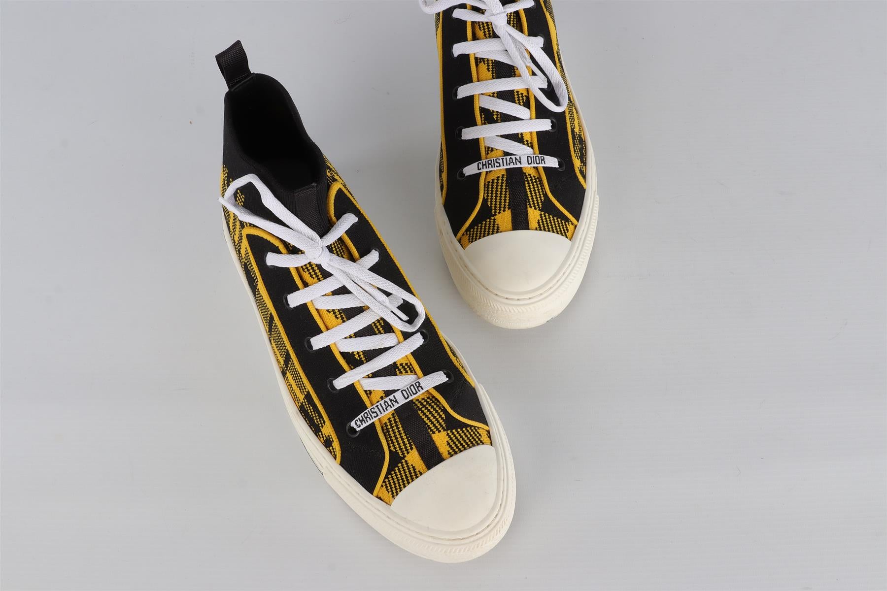 CHRISTIAN DIOR YELLOW WALK'N'DIOR KNIT SNEAKERS EU 41 UK 8 US 11