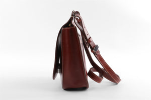 THE ROW BROWN HUNTING 9 LEATHER SHOULDER BAG