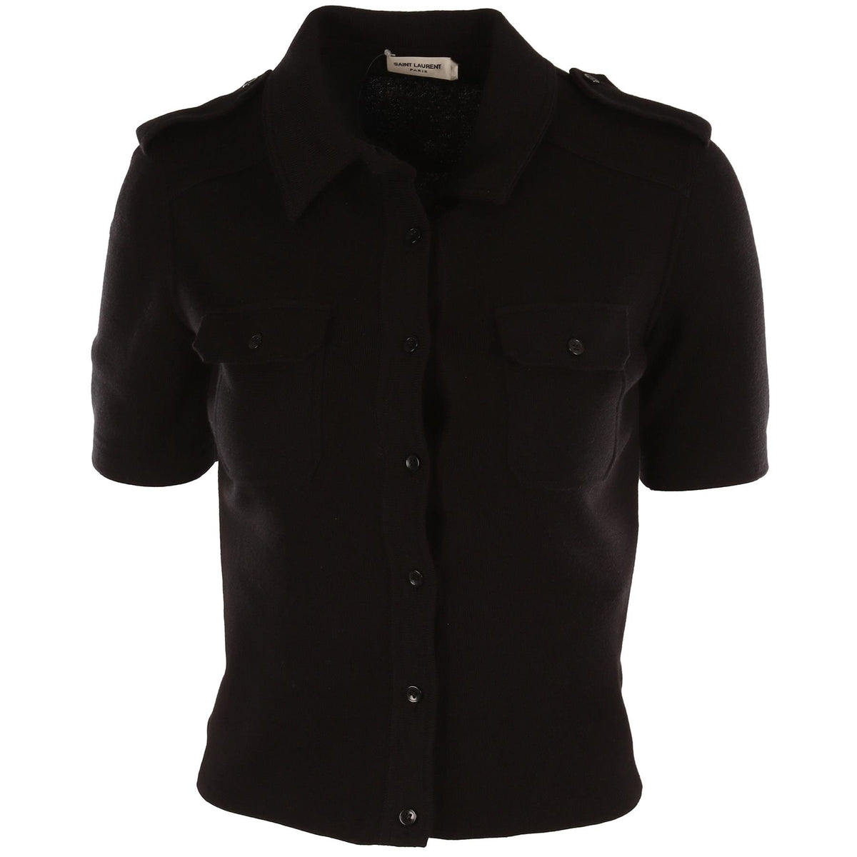 SAINT LAURENT BLACK KNIT SHIRT SMALL