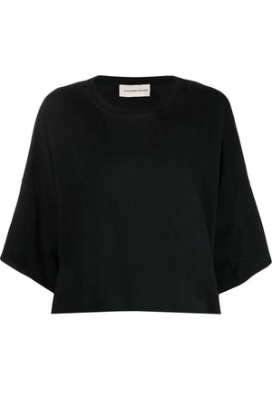 ALEXANDRE VAUTHIER CROPPED COTTON JERSEY T-SHIRT SMALL