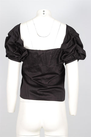 JOHANNA ORTIZ BLACK COTTON TOP MEDIUM