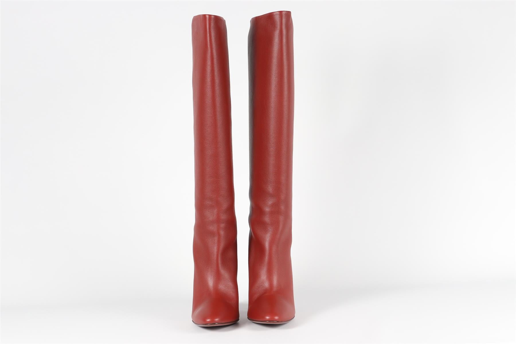 SALVATORE FERRAGAMO RED LEATHER KNEE HIGH BOOTS EU 38.5 UK 5.5 US 8.5