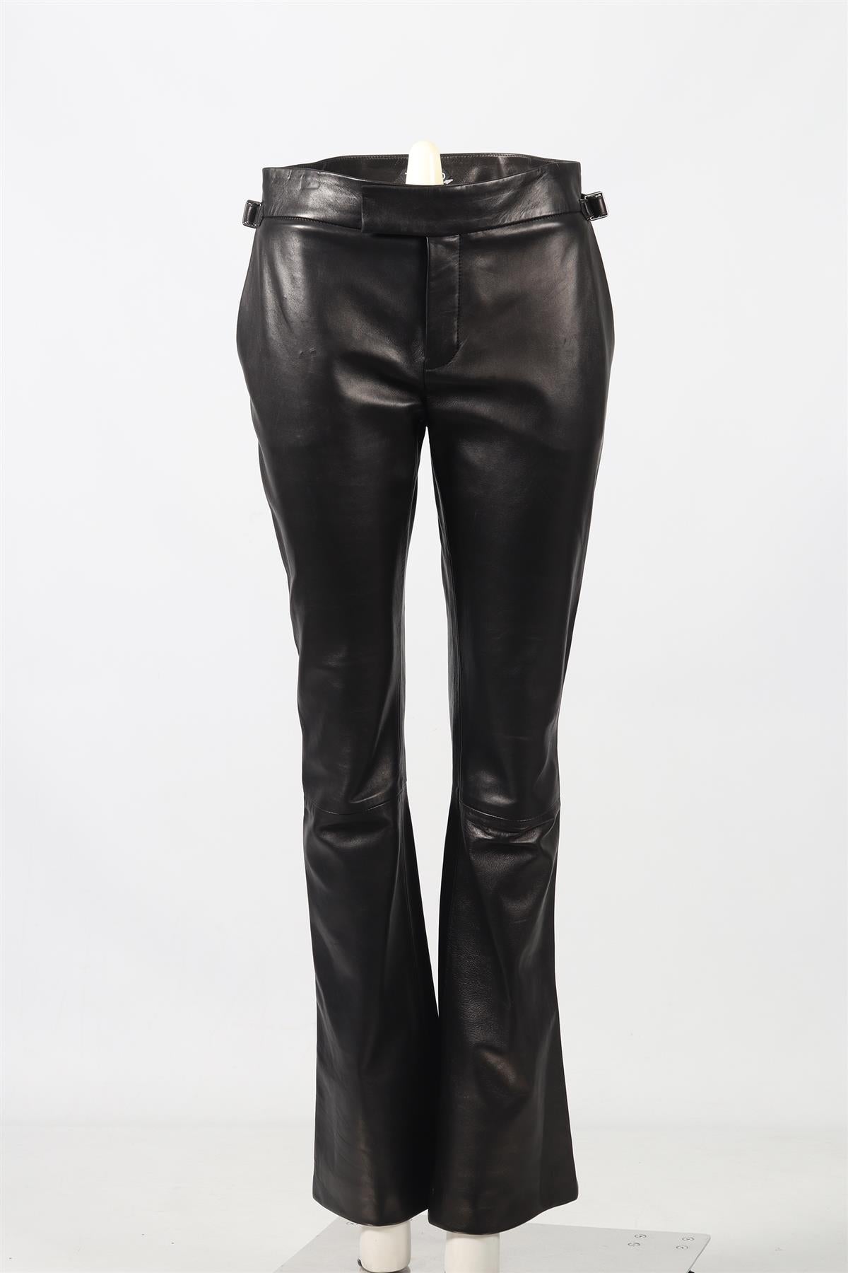 TOM FORD LEATHER FLARED PANTS IT 40 UK 8