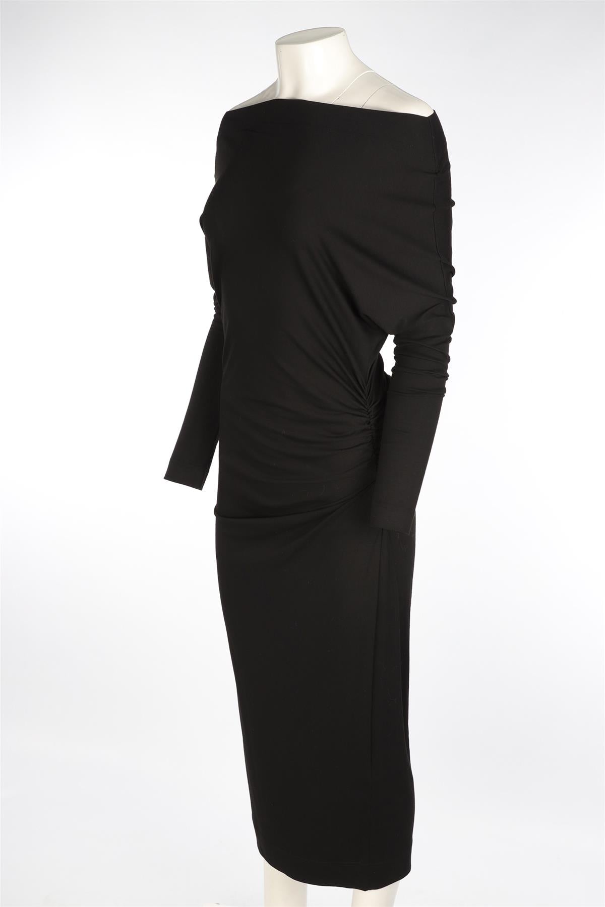 VIVIENNE WESTWOOD ANGLOMANIA BLACK JERSEY MIDI DRESS MEDIUM