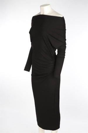 VIVIENNE WESTWOOD ANGLOMANIA BLACK JERSEY MIDI DRESS MEDIUM
