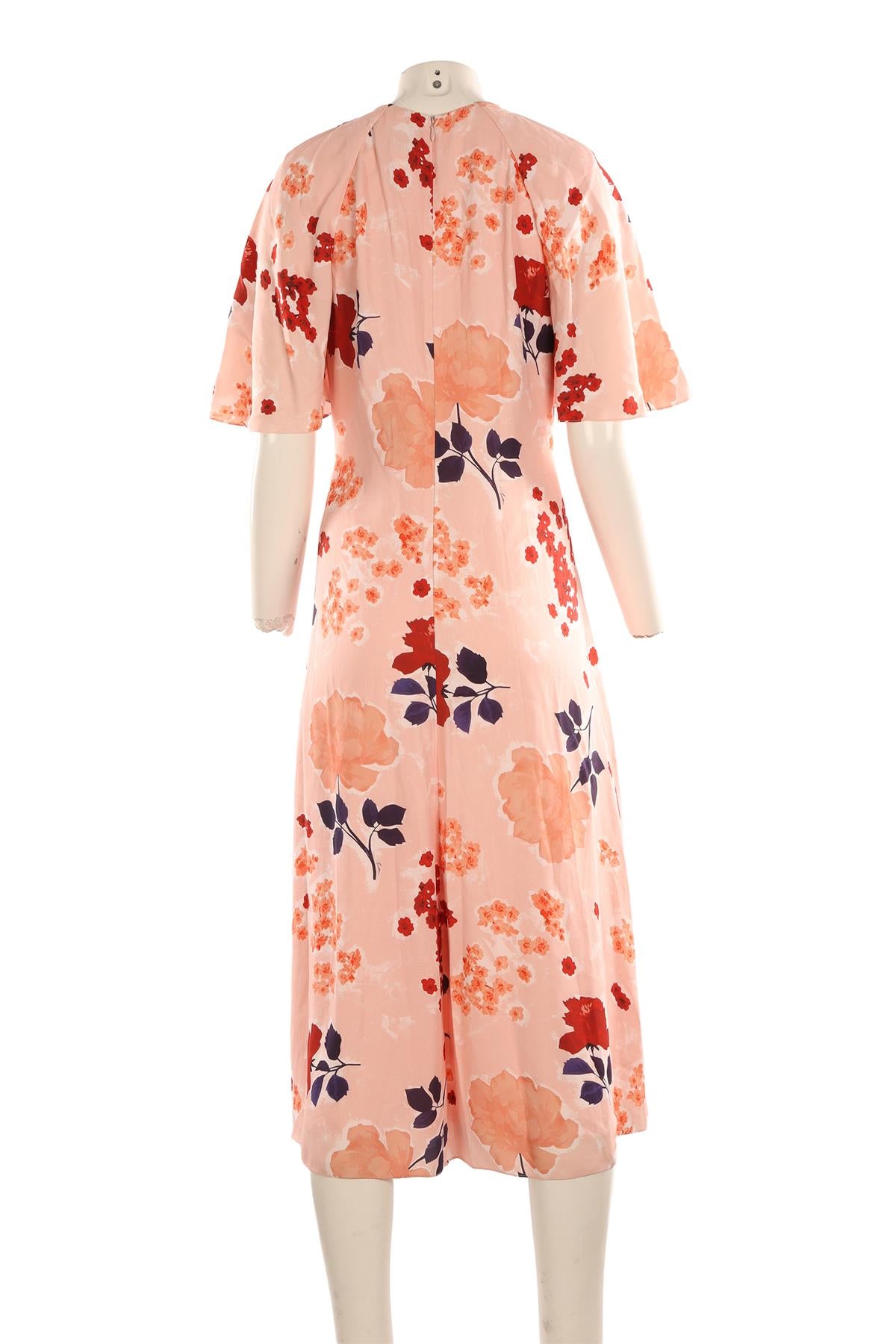 ERDEM PINK SILK MAXI DRESS UK 12