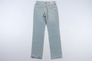 ADRIANO GOLDSCHMIED BLUE HIGH RISE STRAIGHT LEG JEANS W23 UK 4