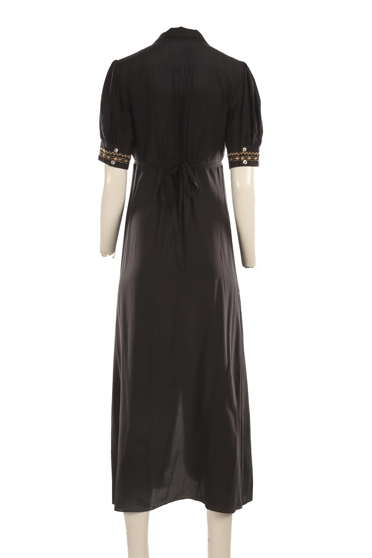 MUZUNGU SISTERS BLACK SILK MAXI DRESS MEDIUM