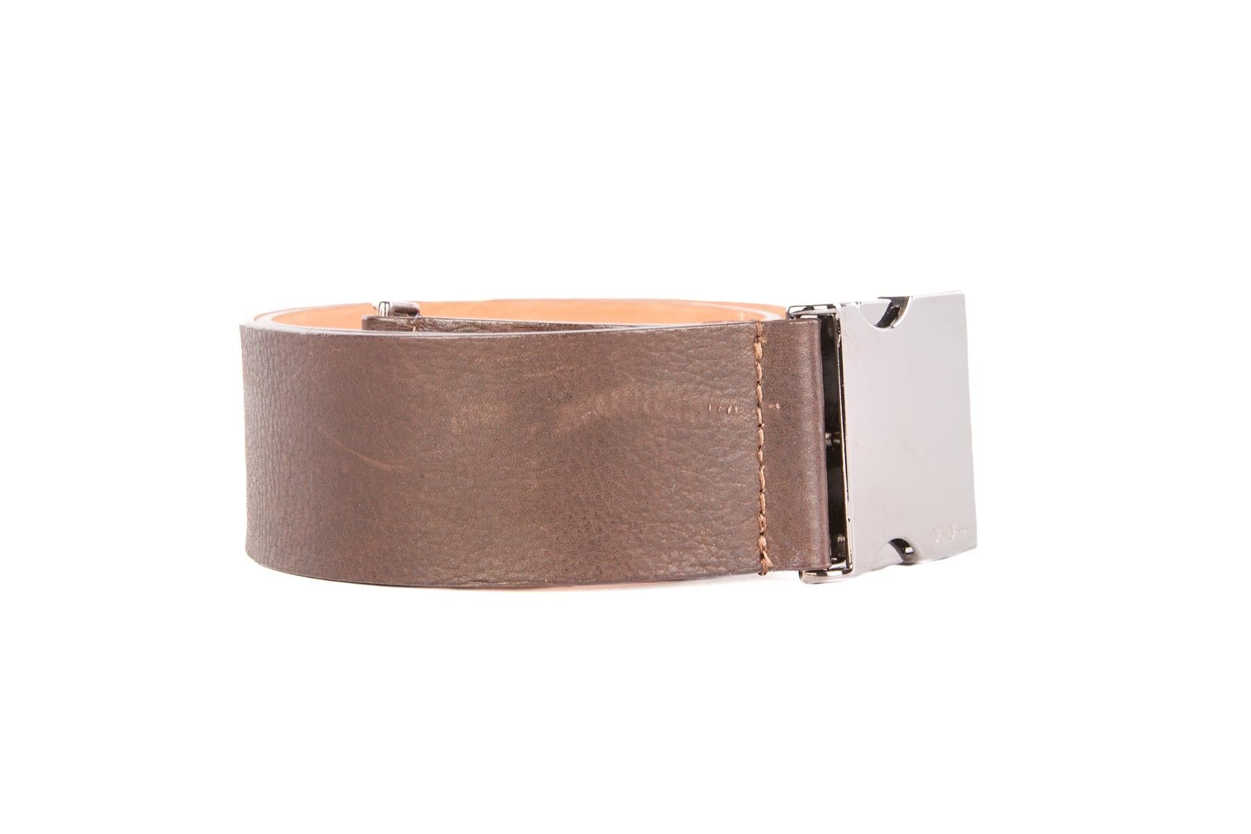 MAX MARA BROWN LEATHER WAIST BELT SMALL