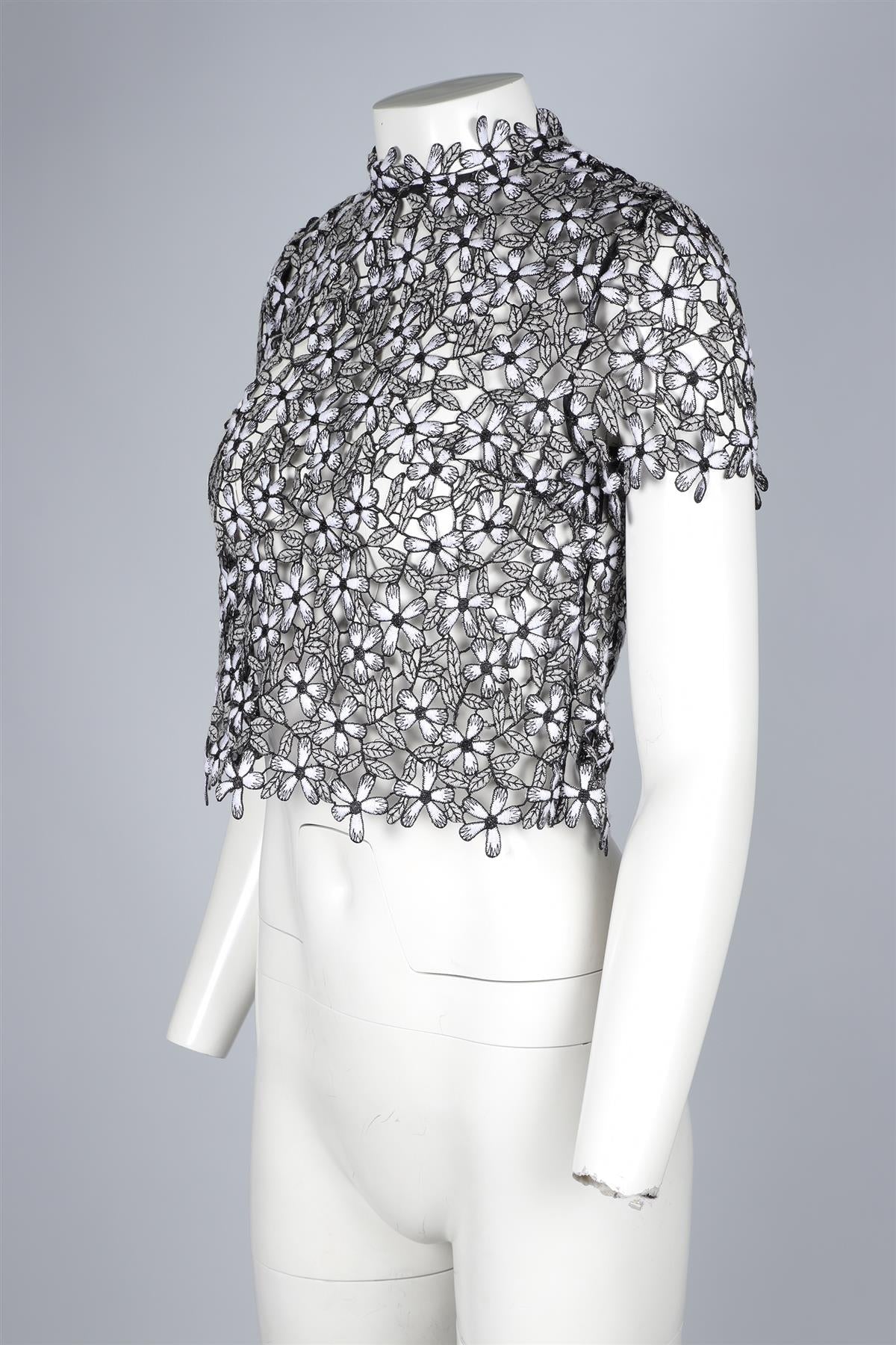 SELF-PORTRAIT BLACK CROCHET TOP UK 4