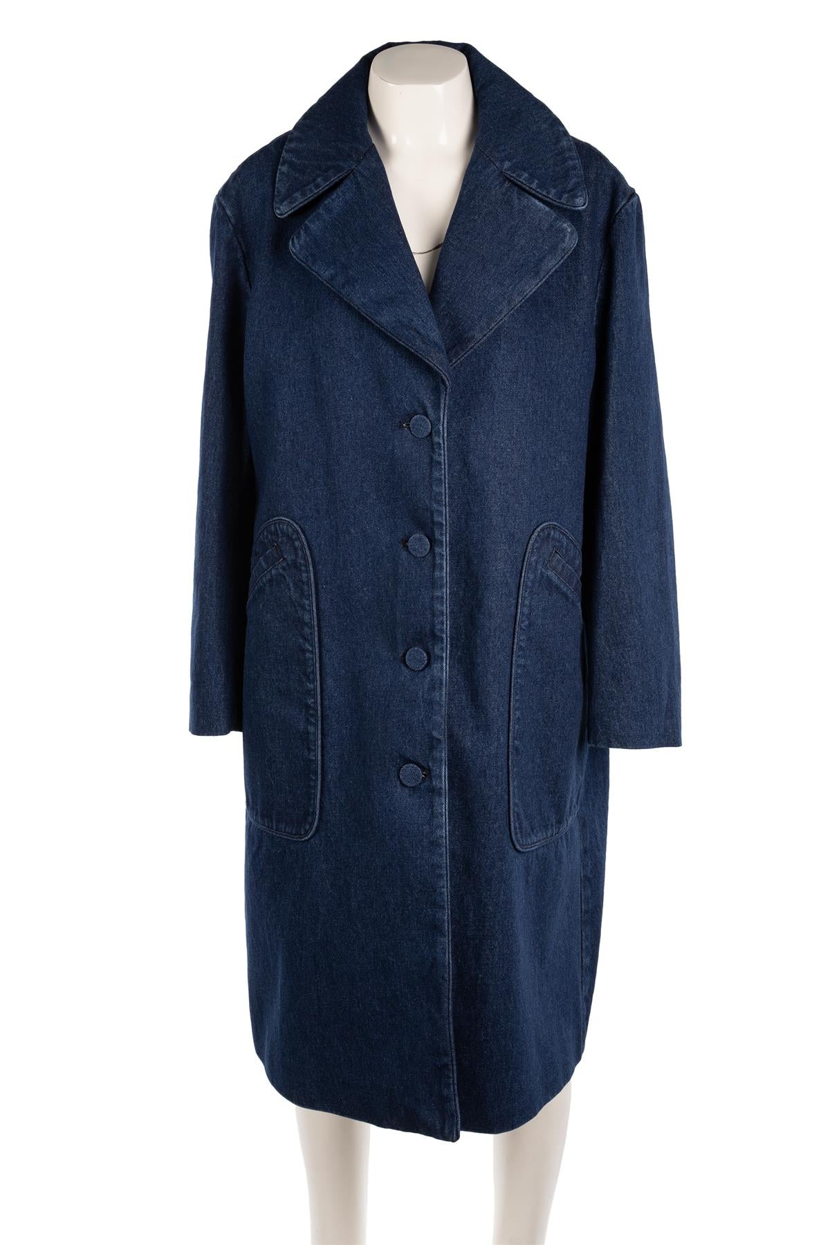 DRIES VAN NOTEN BLUE DENIM COAT LARGE