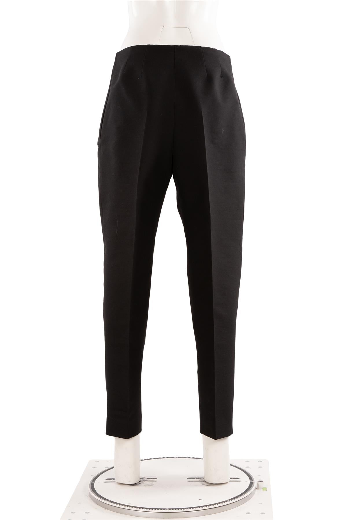 BOTTEGA VENETA BLACK WOOL TAPERED PANTS IT 42 UK 10