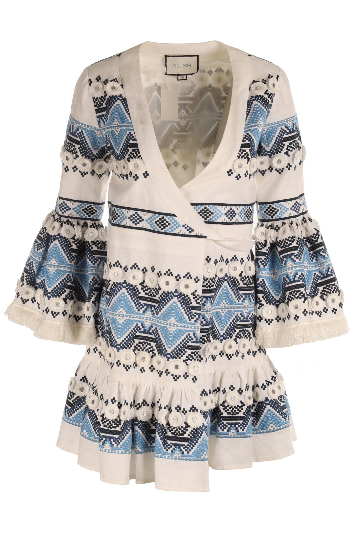 ALEXIS WHITE LINEN MINI DRESS XSMALL