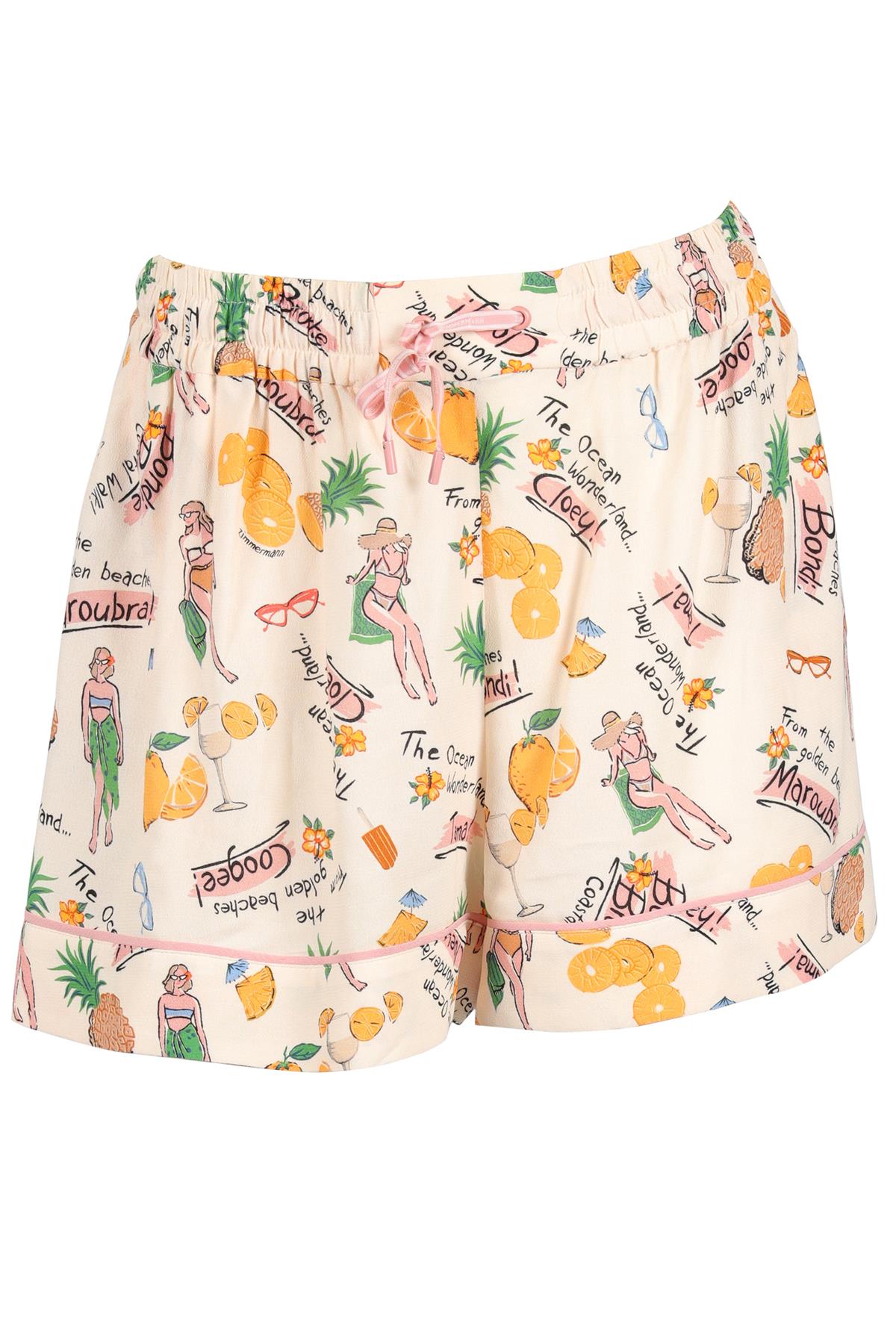 ZIMMERMANN CREAM CREPE SHORTS MEDIUM