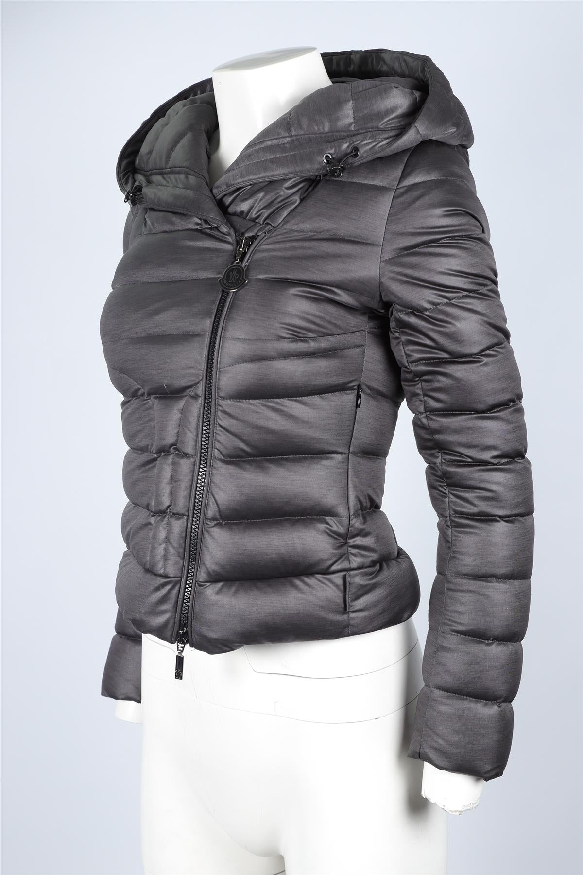 MONCLER GREY PADDED DOWN JACKET UK 6
