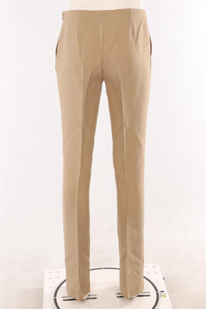 THE ROW BEIGE WOOL STRAIGHT LEG PANTS US 6 UK 10