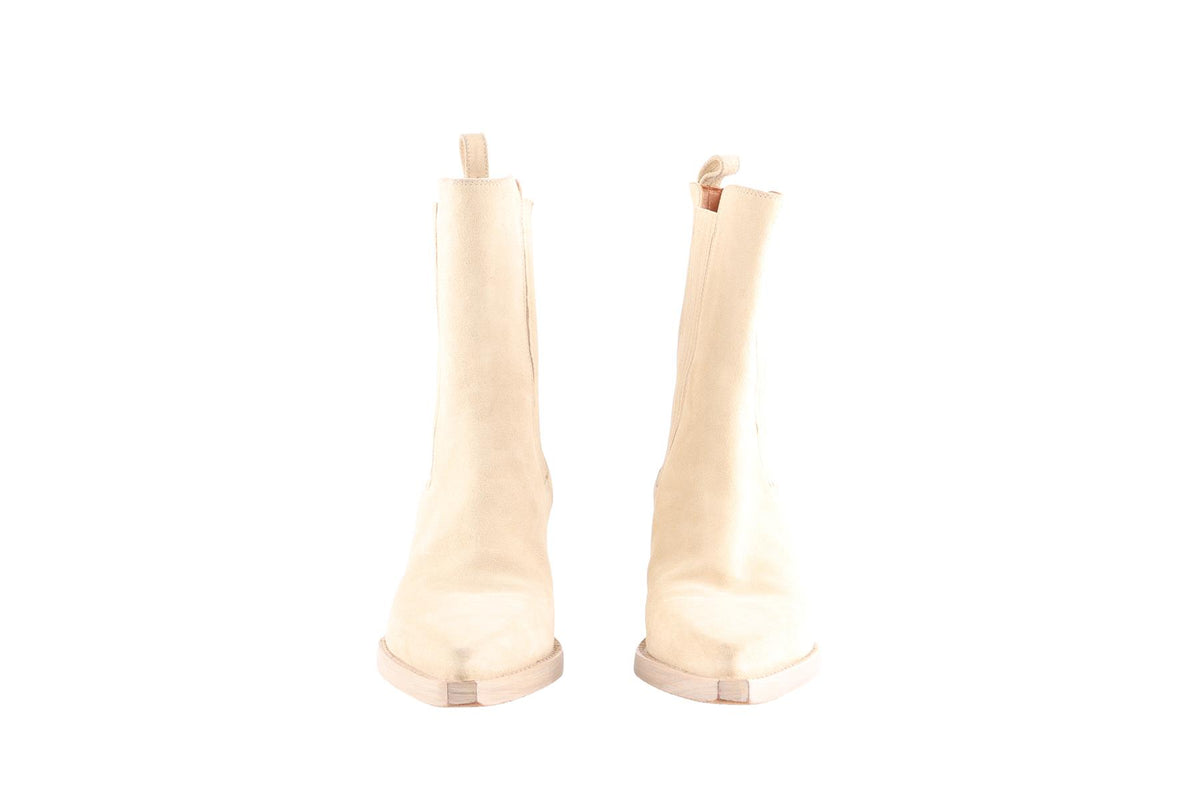 PARIS TEXAS CREAM SUEDE ANKLE BOOTS EU 38