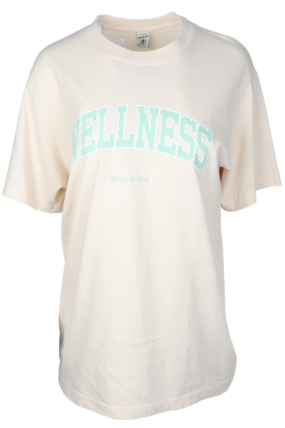 SPORTY & RICH BEIGE COTTON T-SHIRT MEDIUM