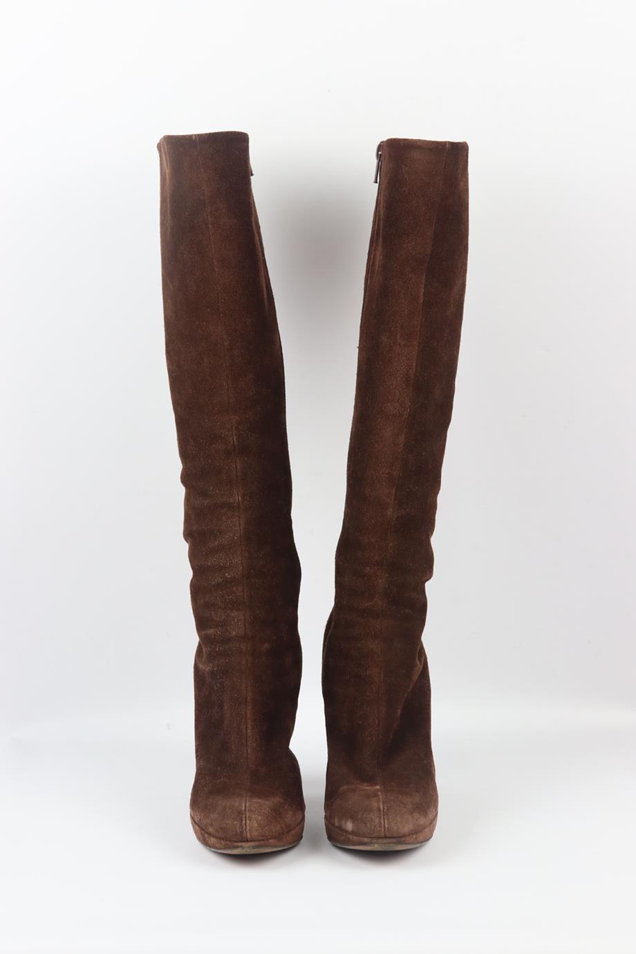 AZZEDINE ALAÏA SUEDE KNEE HIGH BOOTS EU 39.5 UK 6.5 US 9.5