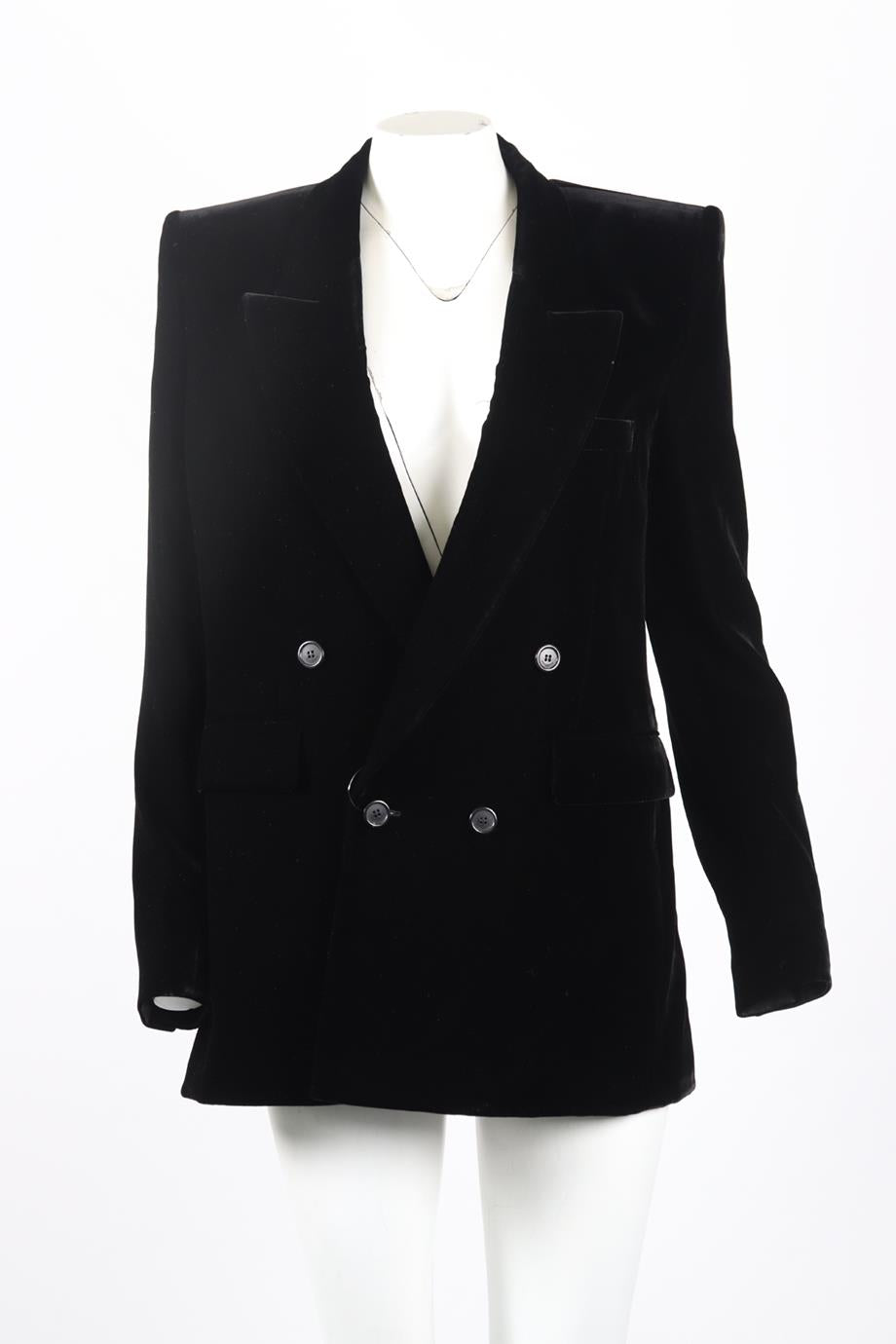 SAINT LAURENT DOUBLE BREASTED VELVET BLAZER FR 44 UK 16
