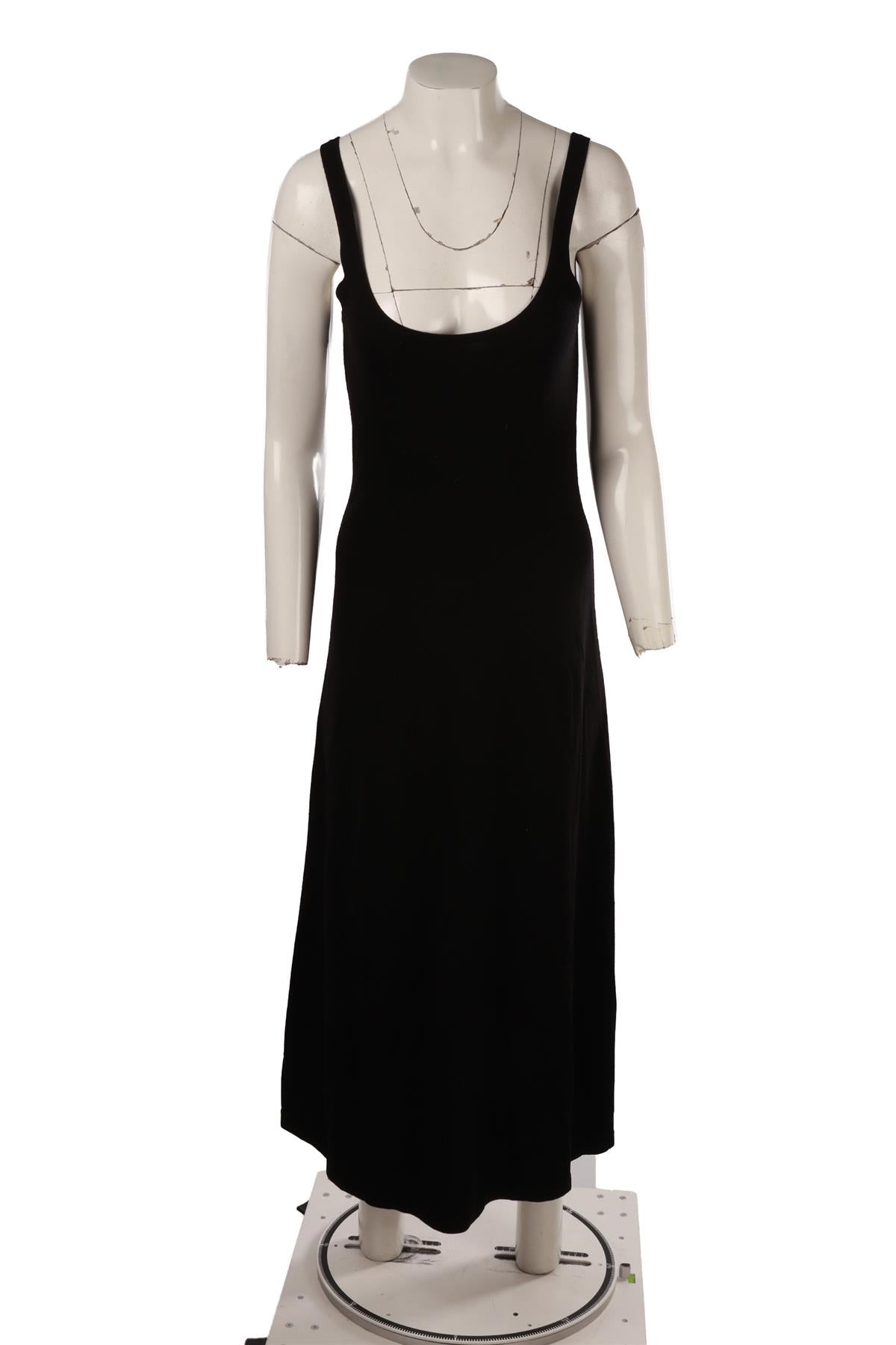 BLACK WOOL MIDI DRESS
