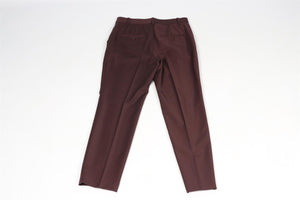 THEORY BURGUNDY WOOL BLEND STRAIGHT LEG PANTS US 2 UK 6