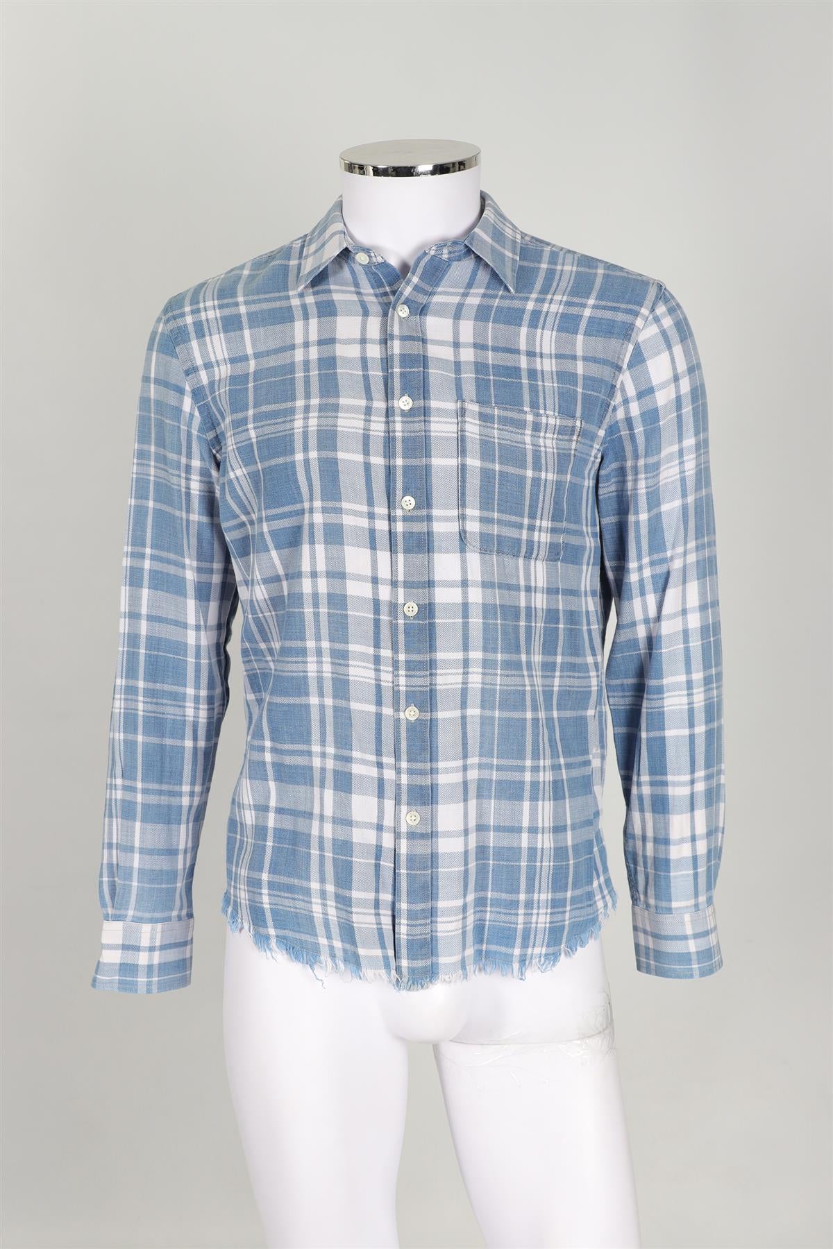 FRAME BLUE MEN'S COTTON SHIRT X-SMALL