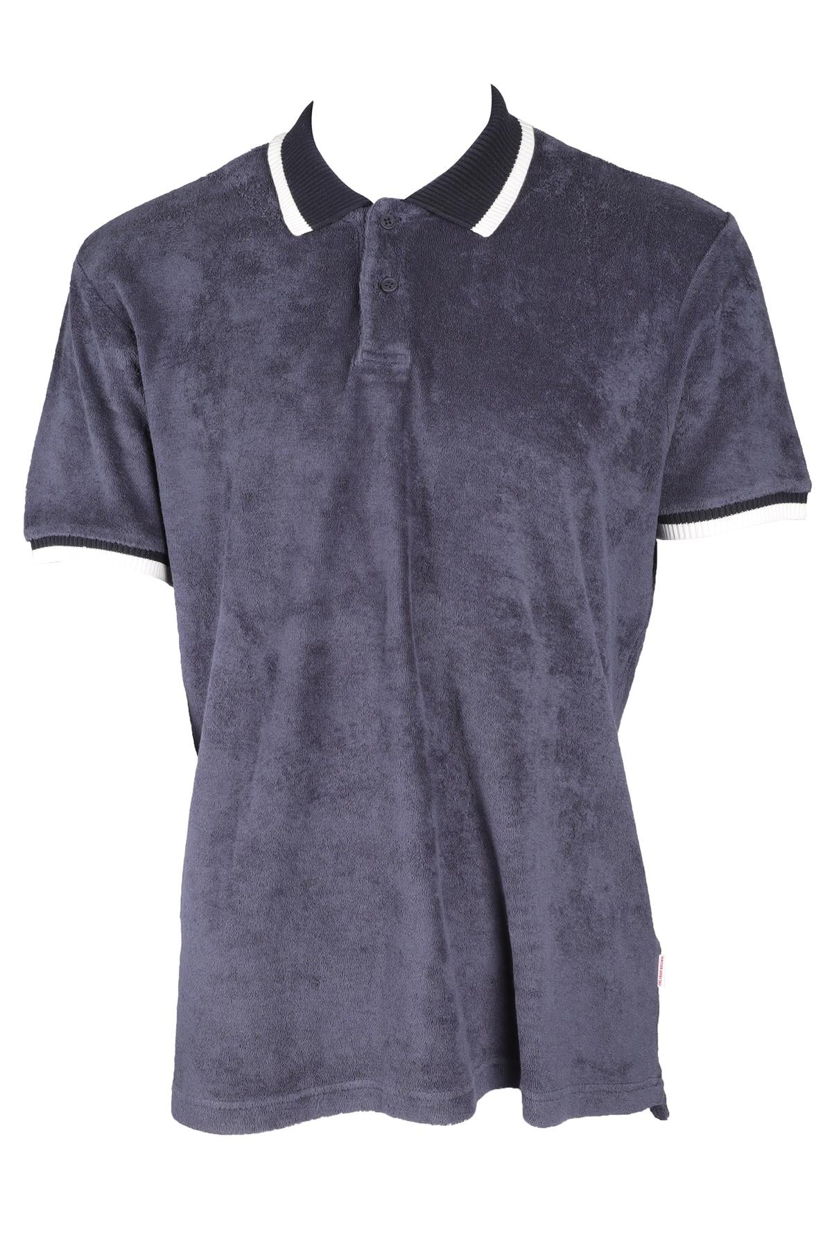 ORLEBAR BROWN NAVY MEN'S COTTON POLO SHIRT MEDIUM