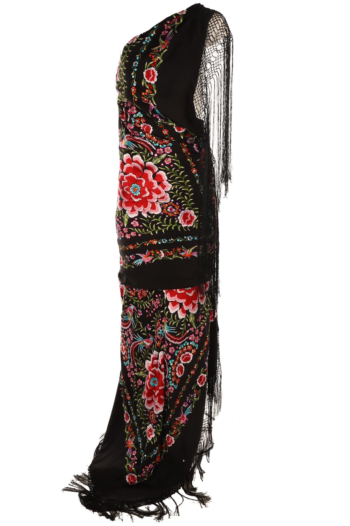 CONNOR IVES MULTI SILK MAXI DRESS SMALL