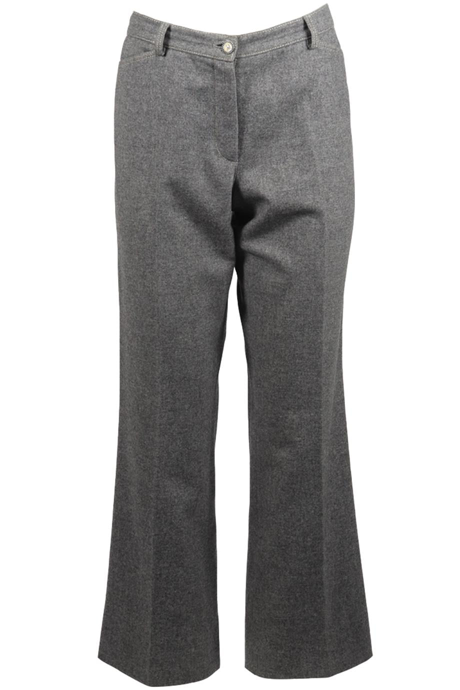 CHANEL 2005 WOOL BLEND STRAIGHT LEG PANTS FR 44 UK 16