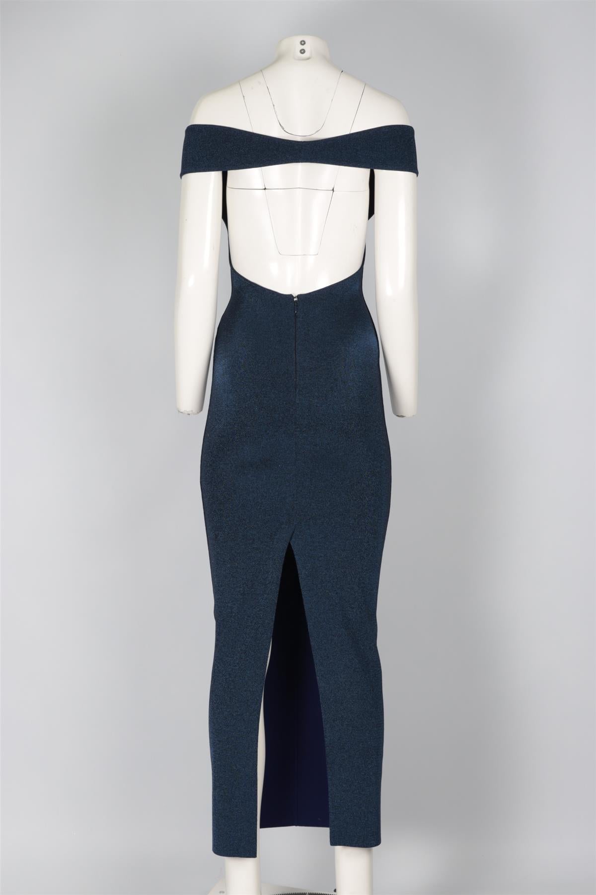 ALAÏA BLUE WOOL MAXI DRESS FR 36 UK 8