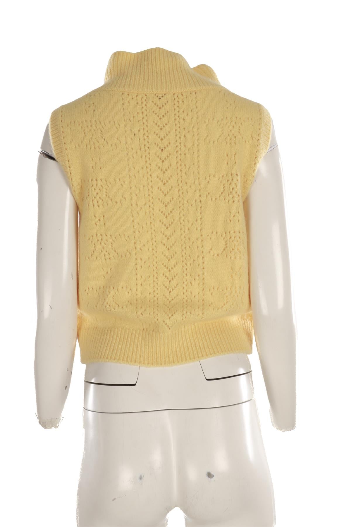 CÉLINE YELLOW TRIOMPHE CASHMERE VEST