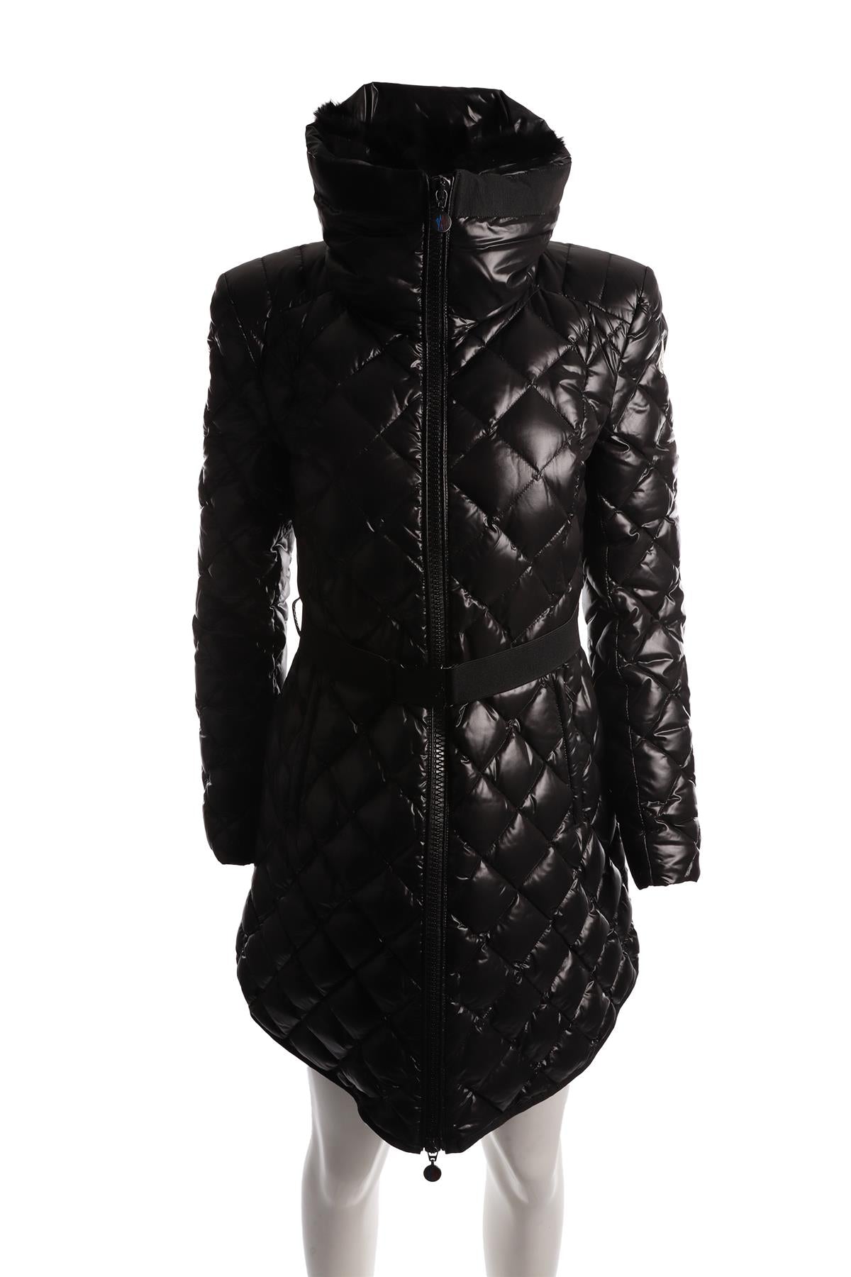 MONCLER BLACK PADDED DOWN COAT UK 10